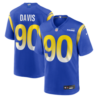 Men's Nike Tyler Davis  Royal Los Angeles Rams Team Game Jersey