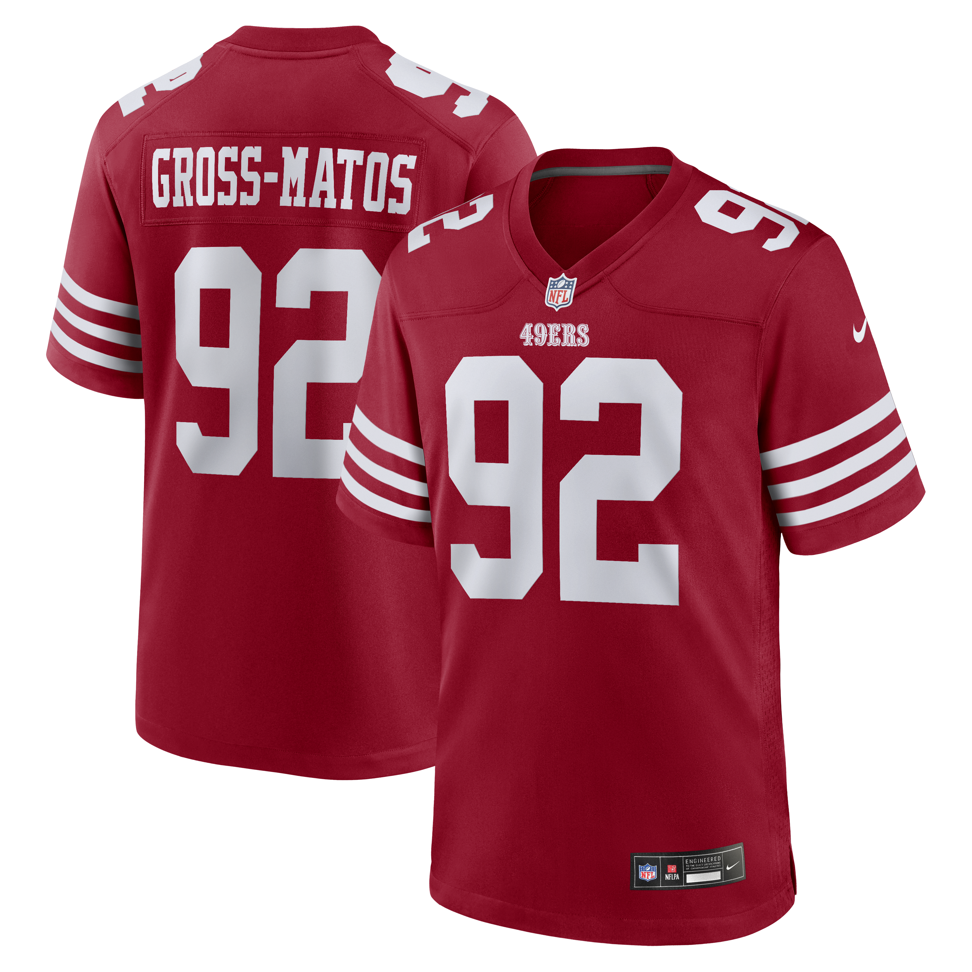 Men's Nike Yetur Gross-Matos Scarlet San Francisco 49ers Team Game Jersey