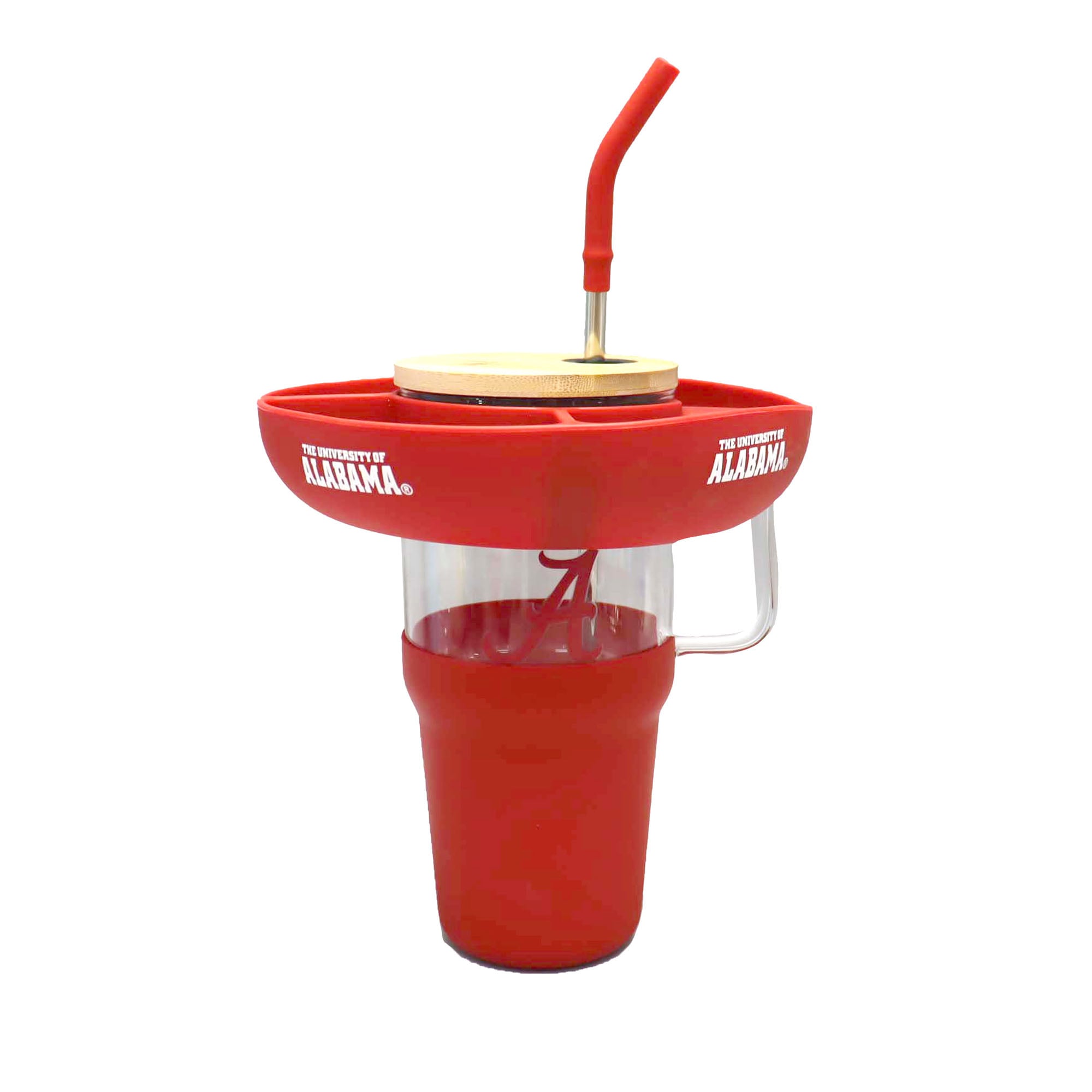 The Memory Company Alabama Crimson Tide 40oz. Glass Tumbler with Silicone Snack Tray