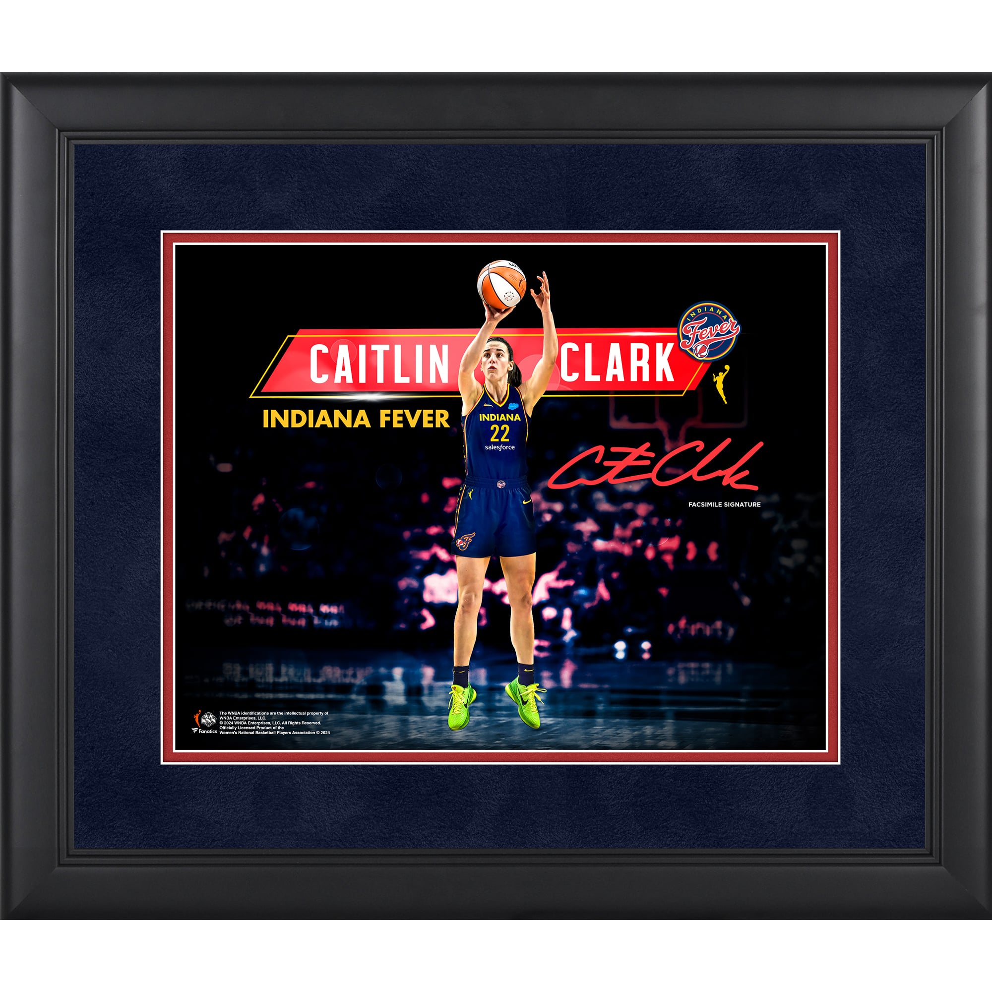 Caitlin Clark Indiana Fever Fotografía enmarcada de 11"x 14" con foco - Firma facsímil