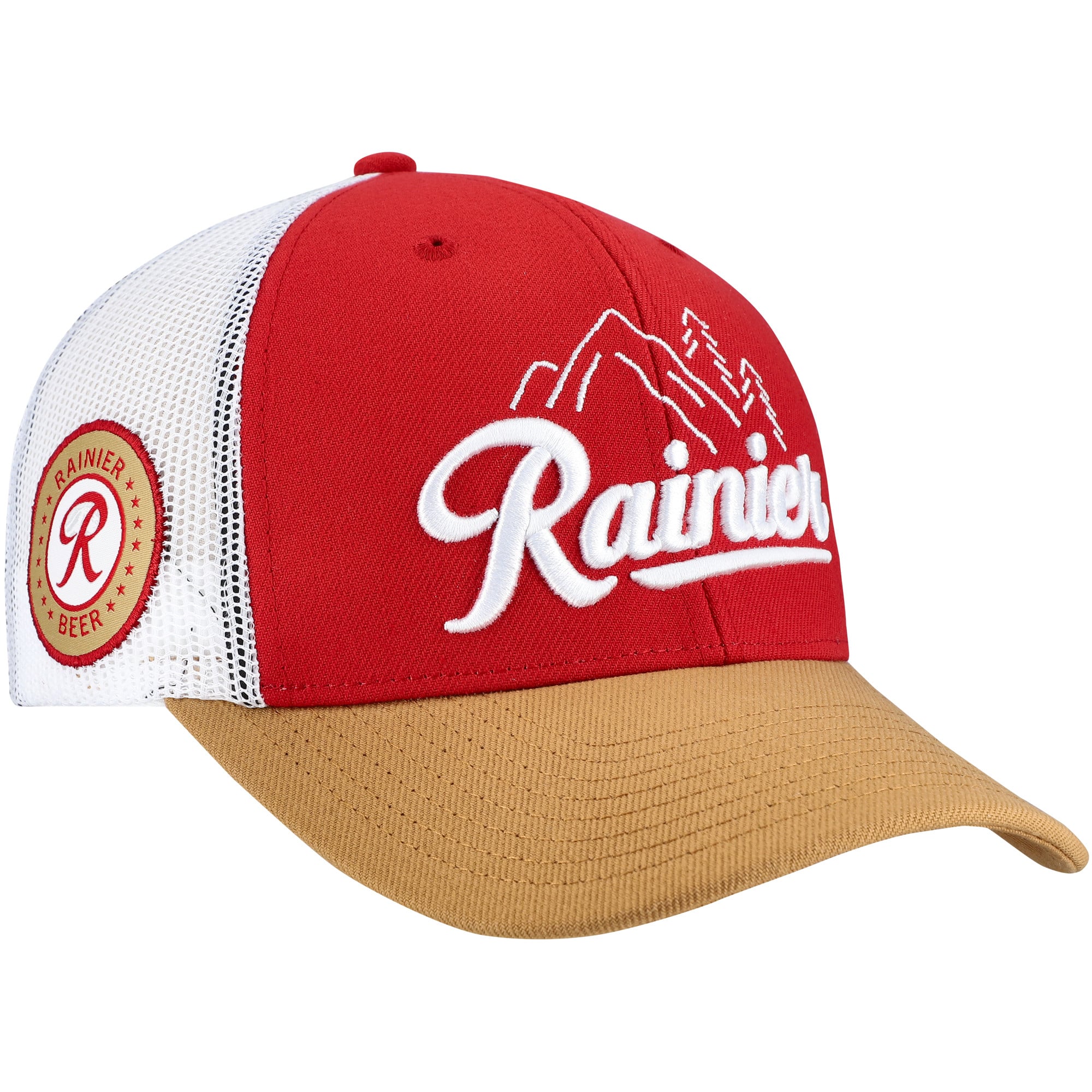 Men's  Red Rainier Adjustable Trucker Hat