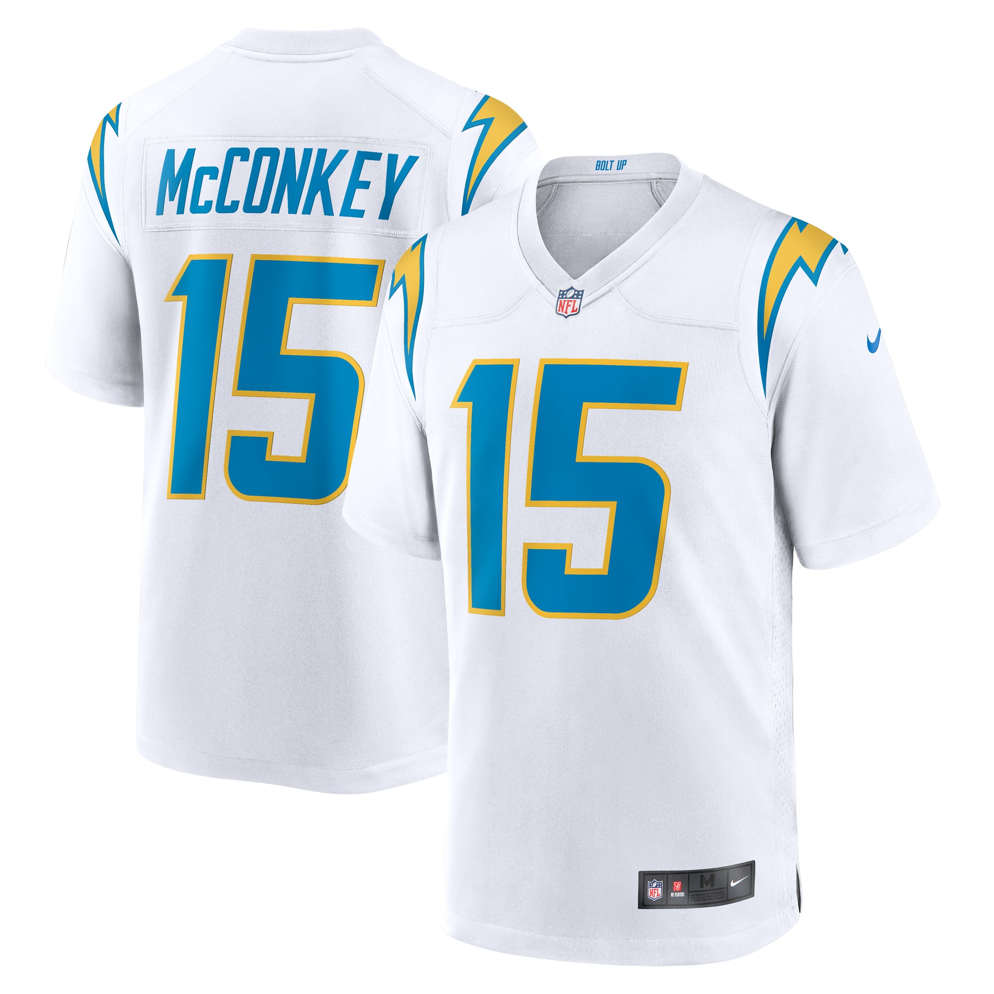 Men's Nike Ladd McConkey White Los Angeles Chargers Game Jersey