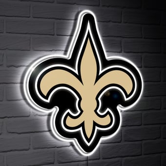 New Orleans Saints LED Team Logo Shaped Lighted Wall Sign
