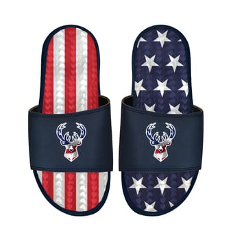 Unisex ISlide Navy Milwaukee Bucks Americana Gel Slide Sandals
