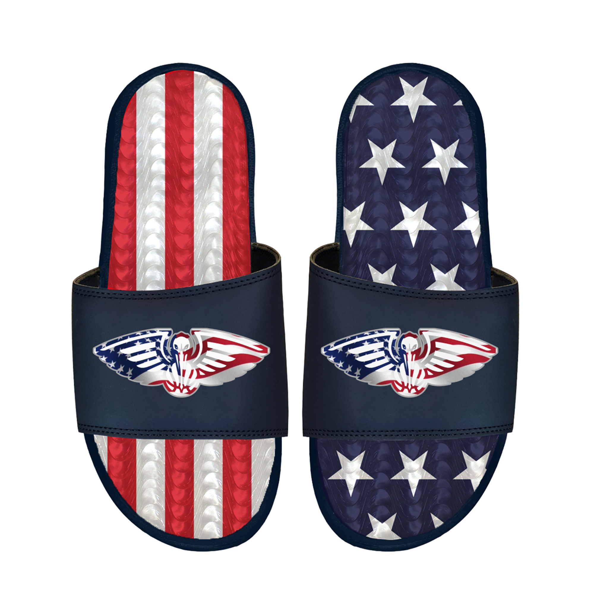 Unisex ISlide Navy New Orleans Pelicans Americana Gel Slide Sandals