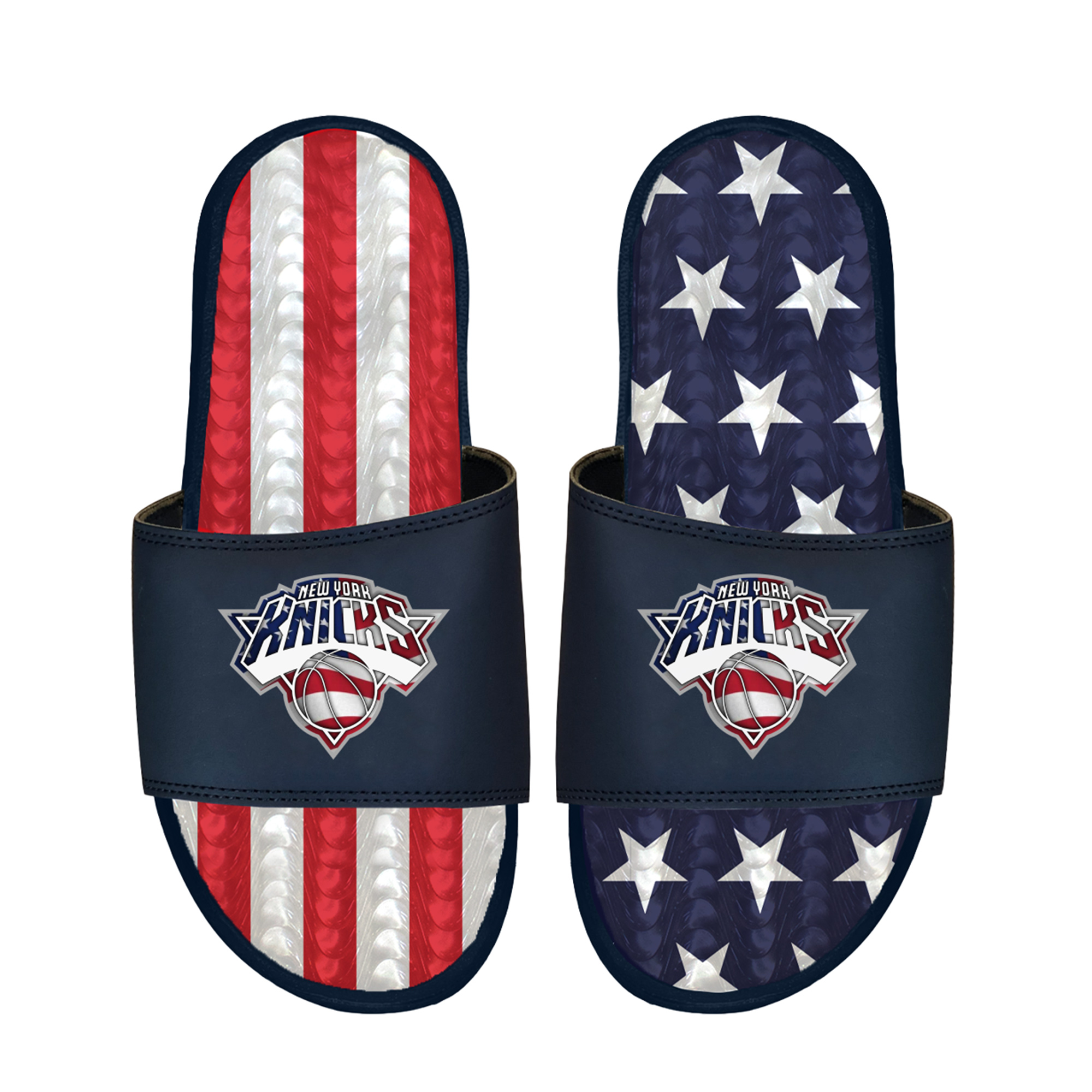 Unisex ISlide Navy New York Knicks Americana Gel Slide Sandals