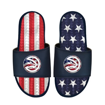 Unisex ISlide Navy Atlanta Hawks Americana Gel Slide Sandals