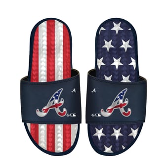 Unisex ISlide Navy Atlanta Braves Americana Gel Slide Sandals