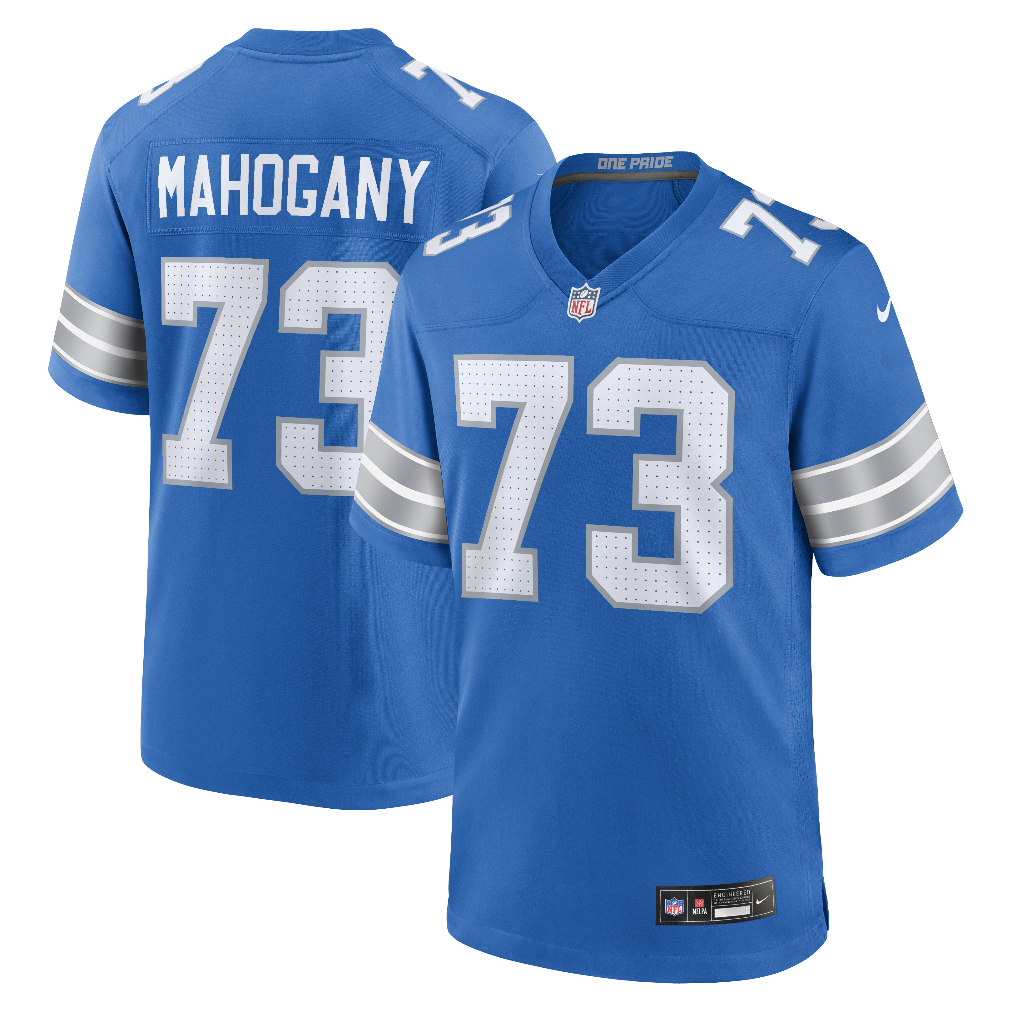 Men's Nike Christian Mahogany Blue Detroit Lions Team Game Jersey