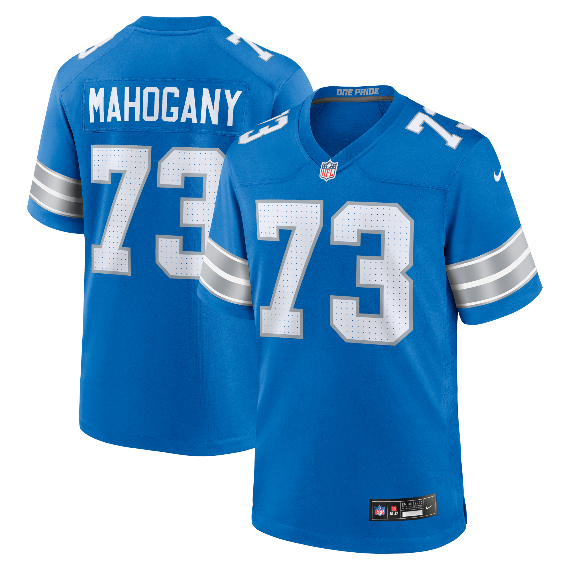 Men's Nike Christian Mahogany Blue Detroit Lions Team Game Jersey