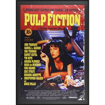 John Travolta Pulp Fiction Autographed 27" x 40" Movie Poster