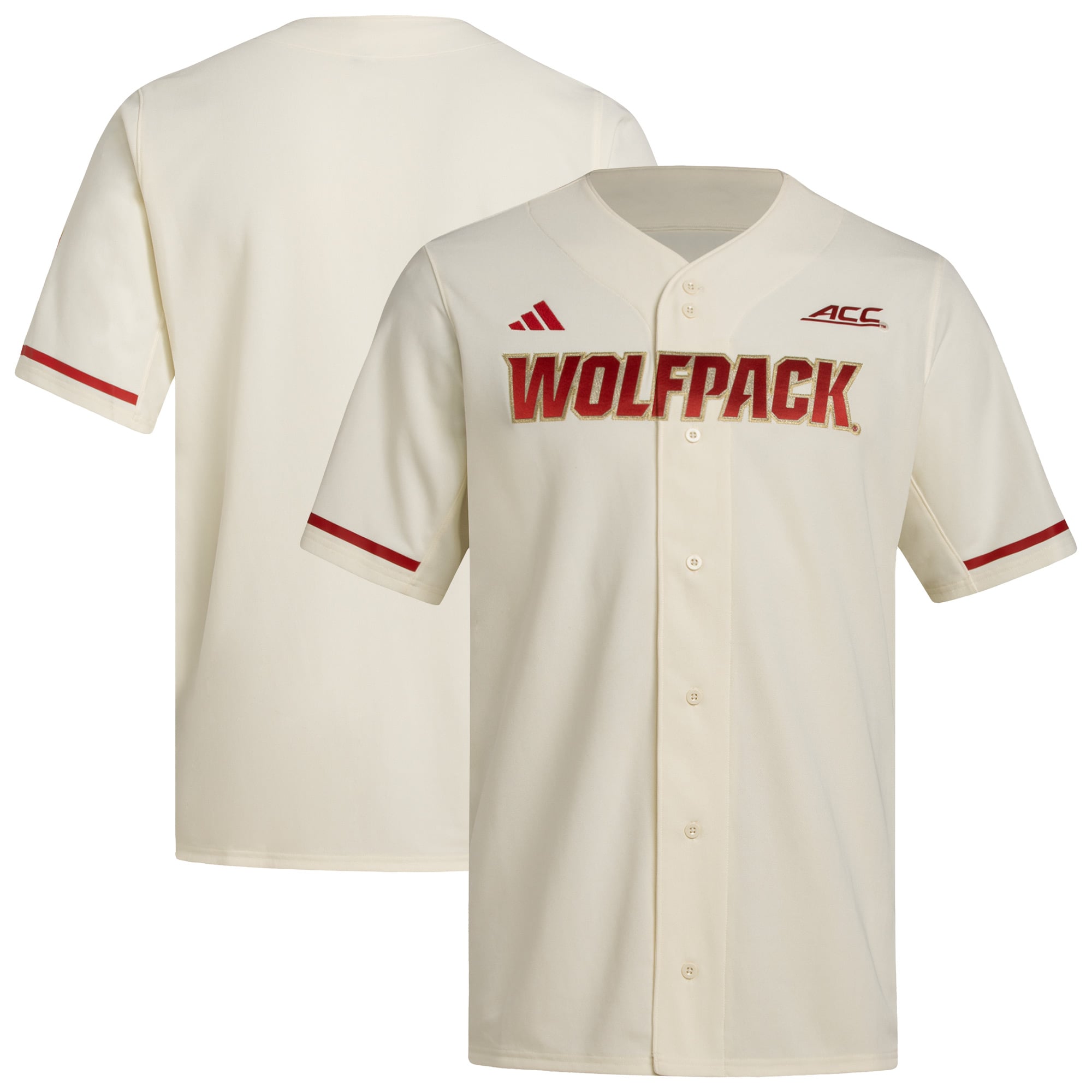 Men's adidas  Cream NC State Wolfpack Replica Baseball Jersey