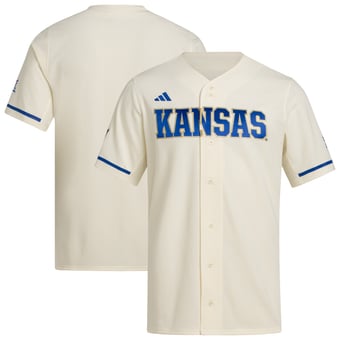 Men's adidas  Cream Kansas Jayhawks Replica Baseball Jersey