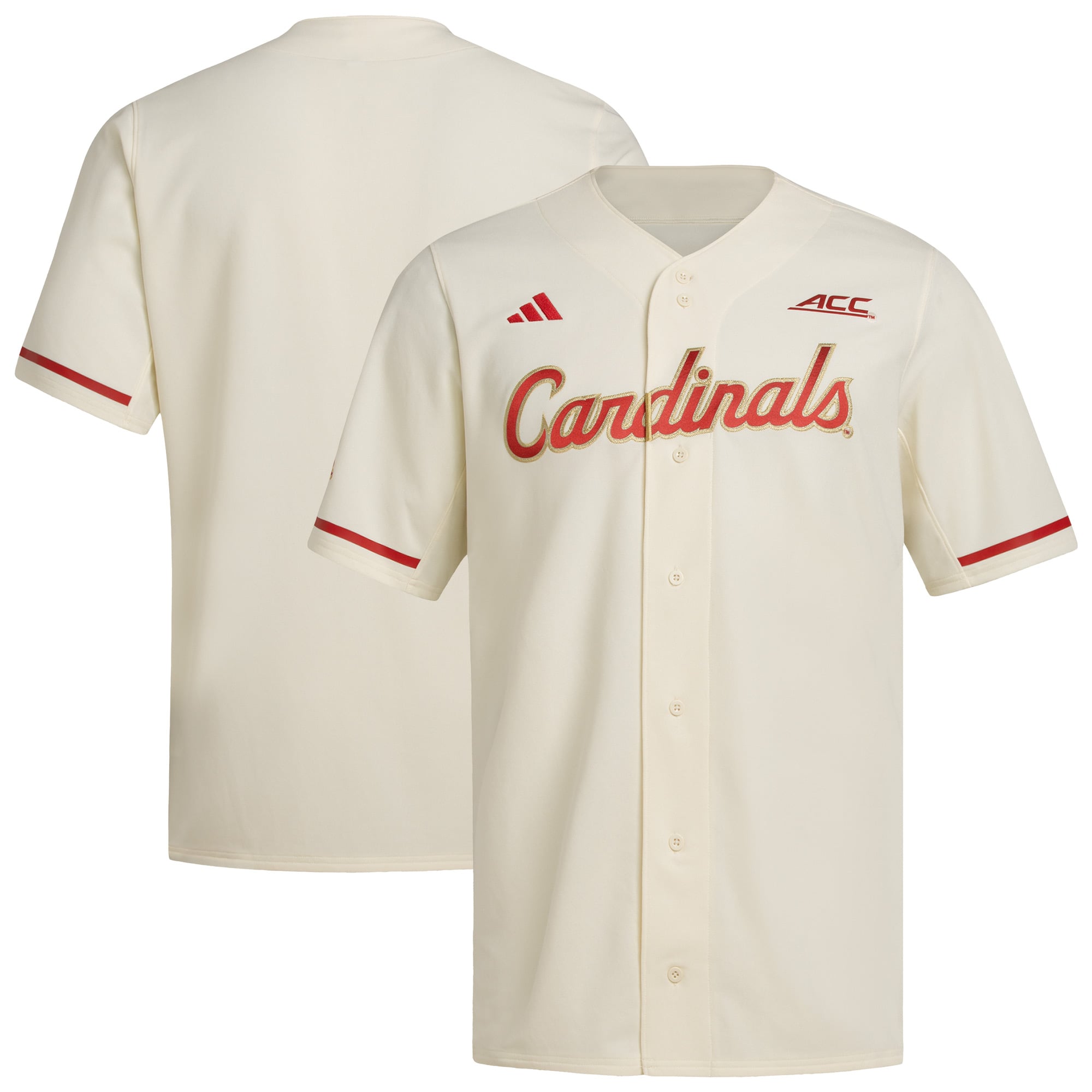 Men's adidas Cream Louisville Cardinals Replica Baseball Jersey