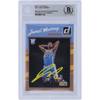 Jamal Murray Denver Nuggets Autographed 2016-17 Panini Donruss Rated Rookie Yellow Ink #157 Beckett Fanatics Witnessed Authenticated Rookie Card