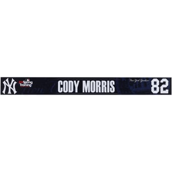 Cody Morris New York Yankees Player-Issued #82 Navy Nameplate from 2024 MLB Spring Training
