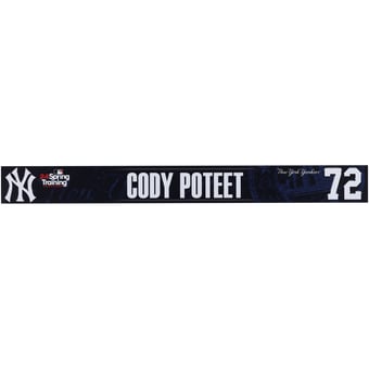 Cody Poteet New York Yankees Player-Issued #72 Navy Nameplate from 2024 MLB Spring Training