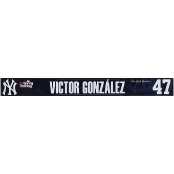 Victor Gonzalez New York Yankees Player-Issued #47 Navy Nameplate from 2024 MLB Spring Training