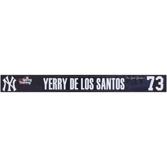 Yerry De Los Santos New York Yankees Player-Issued #73 Navy Nameplate from MLB Spring Training