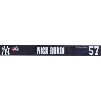 Nick Burdi New York Yankees Player-Issued #57 Navy Nameplate from 2024 MLB Spring Training