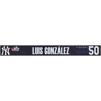 Luis Gonzalez New York Yankees Player-Issued #50 Navy Nameplate from 2024 MLB Spring Training