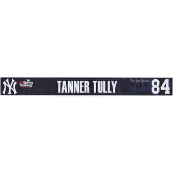 Tanner Tully New York Yankees Player-Issued #84 Navy Nameplate from 2024 MLB Spring Training