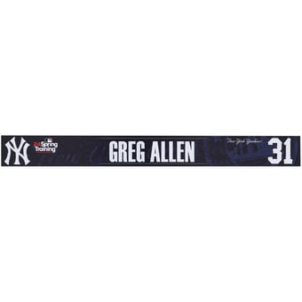 Greg Allen New York Yankees Player-Issued #31 Navy Nameplate from 2024 MLB Spring Training