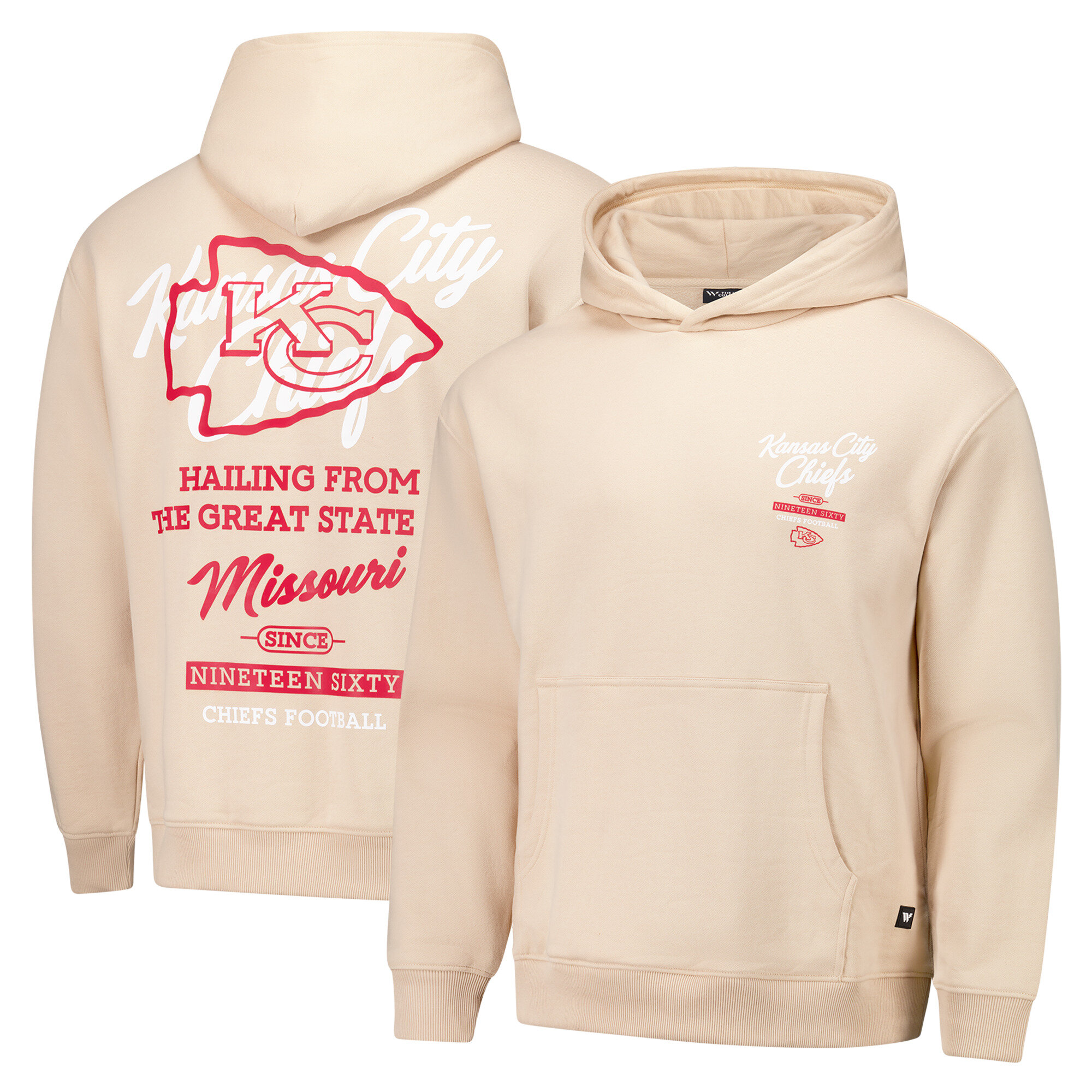 Unisex The Wild Collective Cream Kansas City Chiefs Fleece Pullover Hoodie