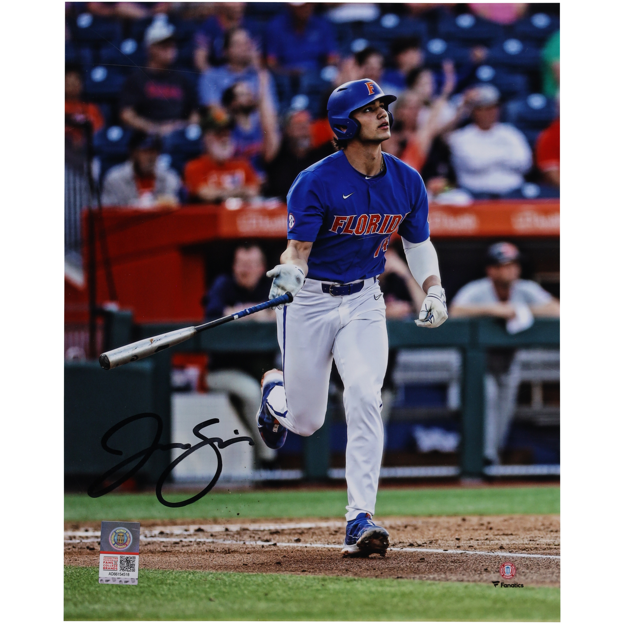 Jac Caglianone Florida Gators Autographed 8" x 10" Hitting Home Run Photograph