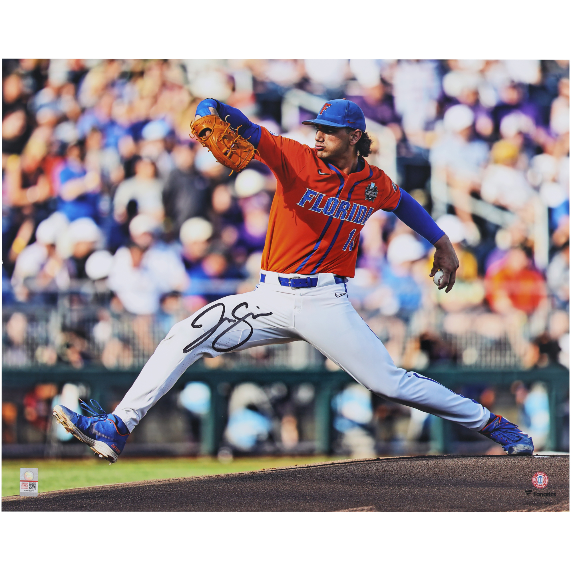 Jac Caglianone Florida Gators Autographed 16" x 20" Pitching Photograph