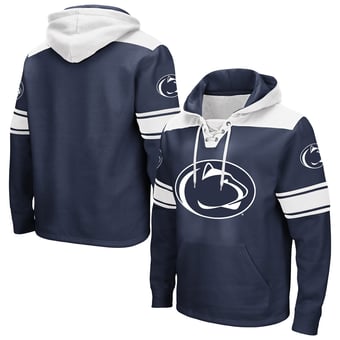 Men's Colosseum Navy Penn State Nittany Lions Big & Tall Hockey Lace-Up Pullover Hoodie