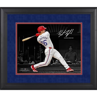 Wyatt Langford Texas Rangers Facsimile Signature Framed 11" x 14" Spotlight Photograph