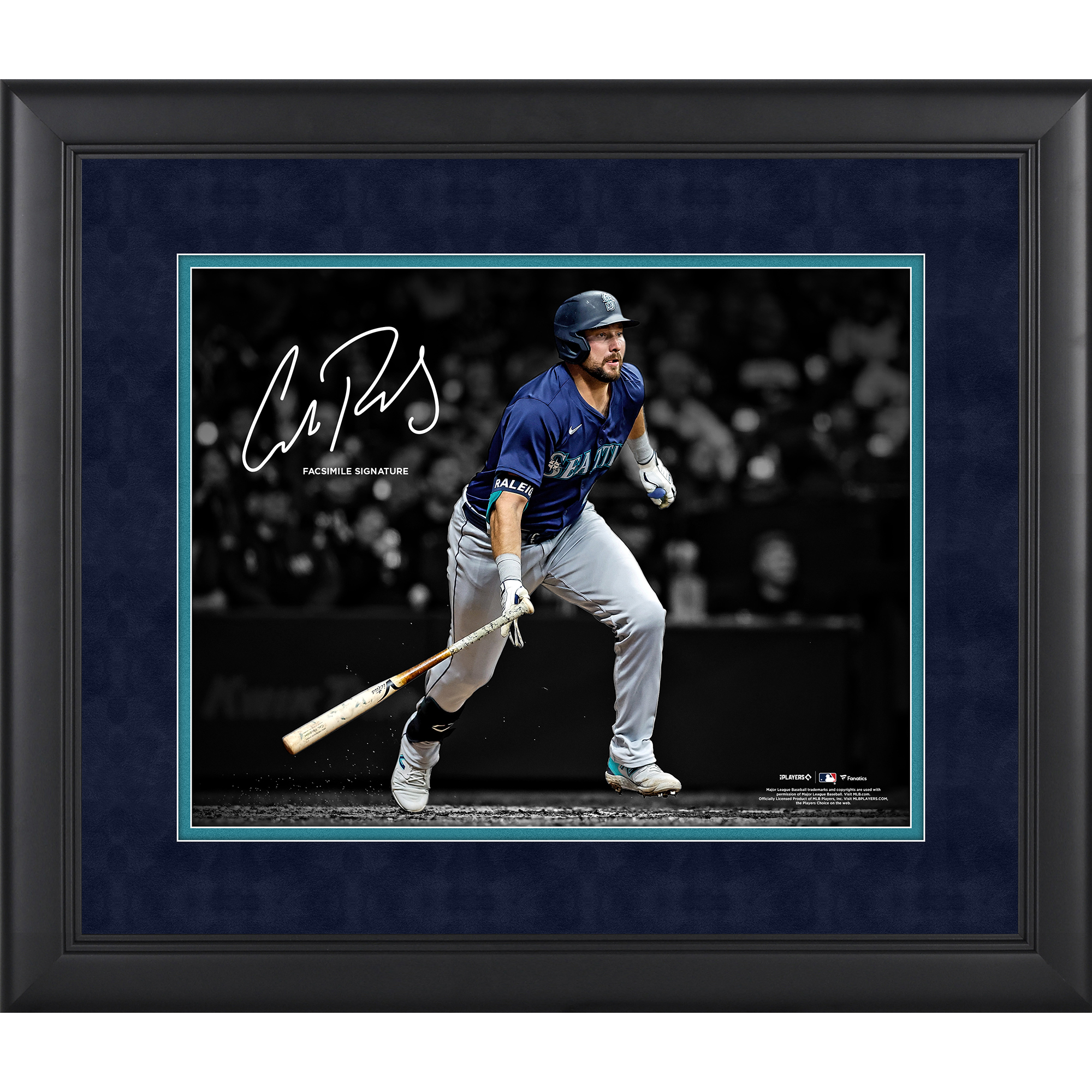 Cal Raleigh Seattle Mariners Facsimile Signature Framed 11" x 14" Spotlight Photograph