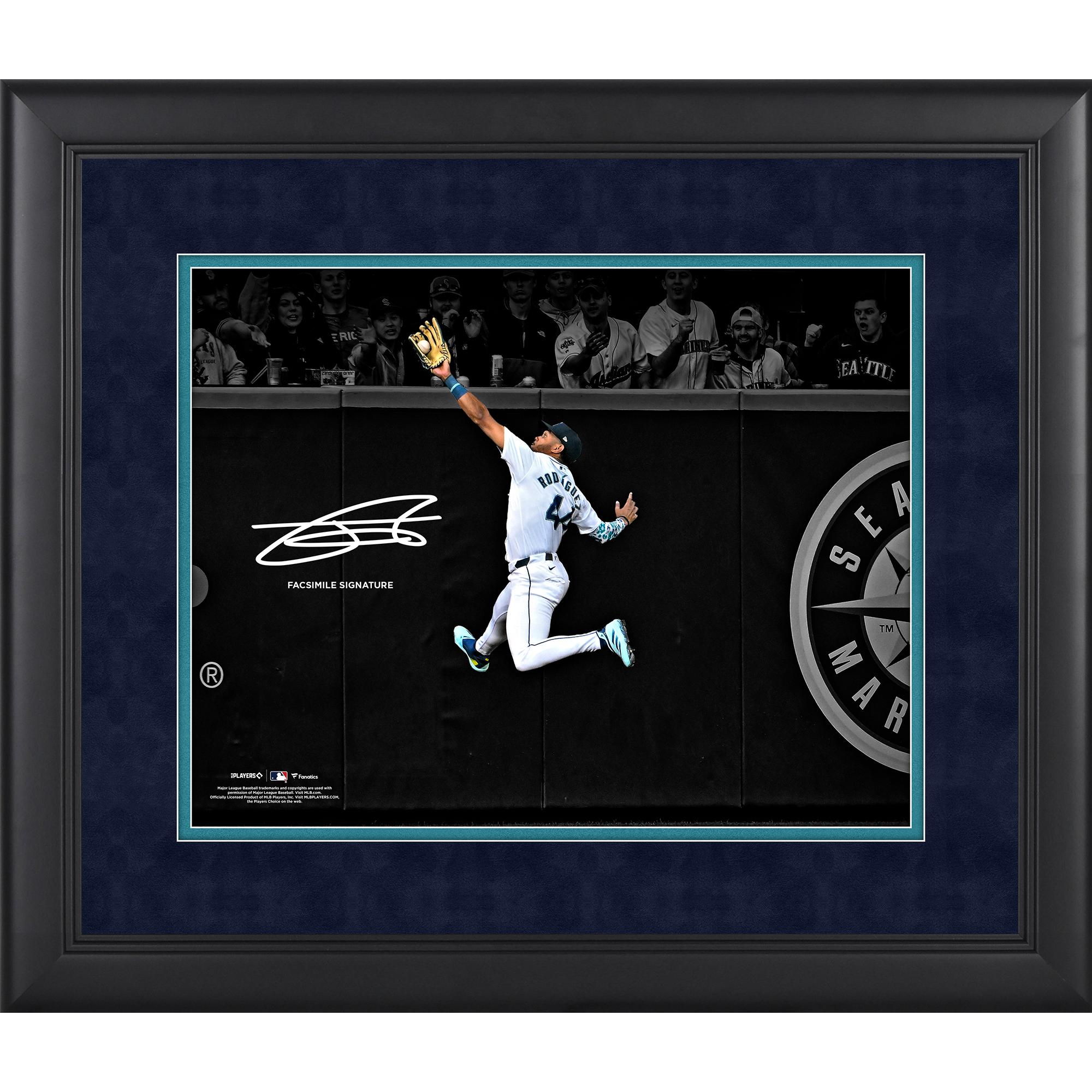Julio Rodríguez Seattle Mariners Facsimile Signature Framed 11" x 14" Spotlight Photograph