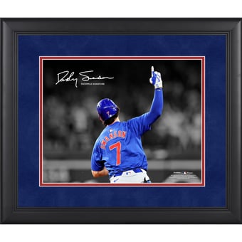 Dansby Swanson Chicago Cubs Facsimile Signature Framed 11" x 14" Spotlight Photograph