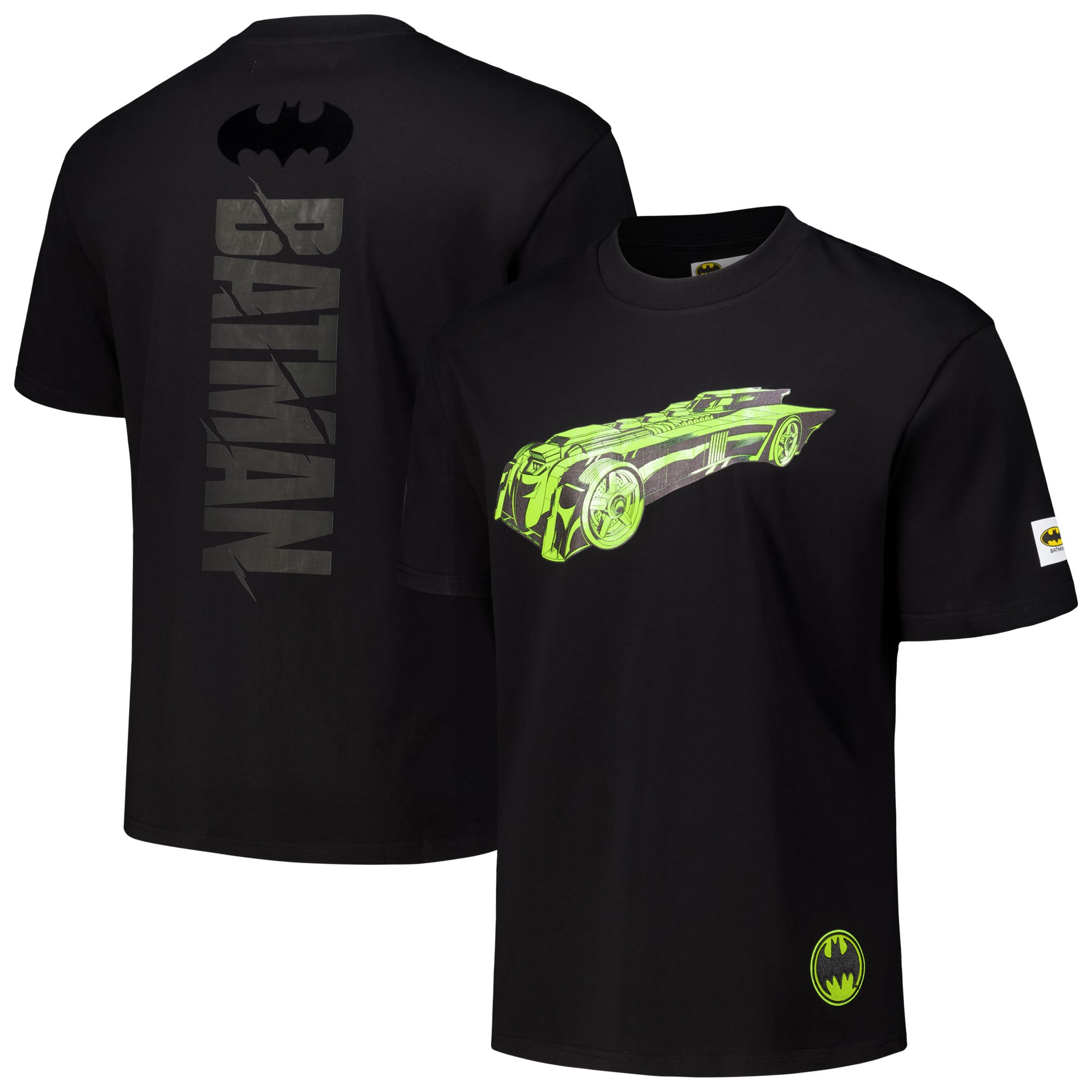 Men's Freeze Max Black Batman Comics Batmobile Loose Fit T-Shirt