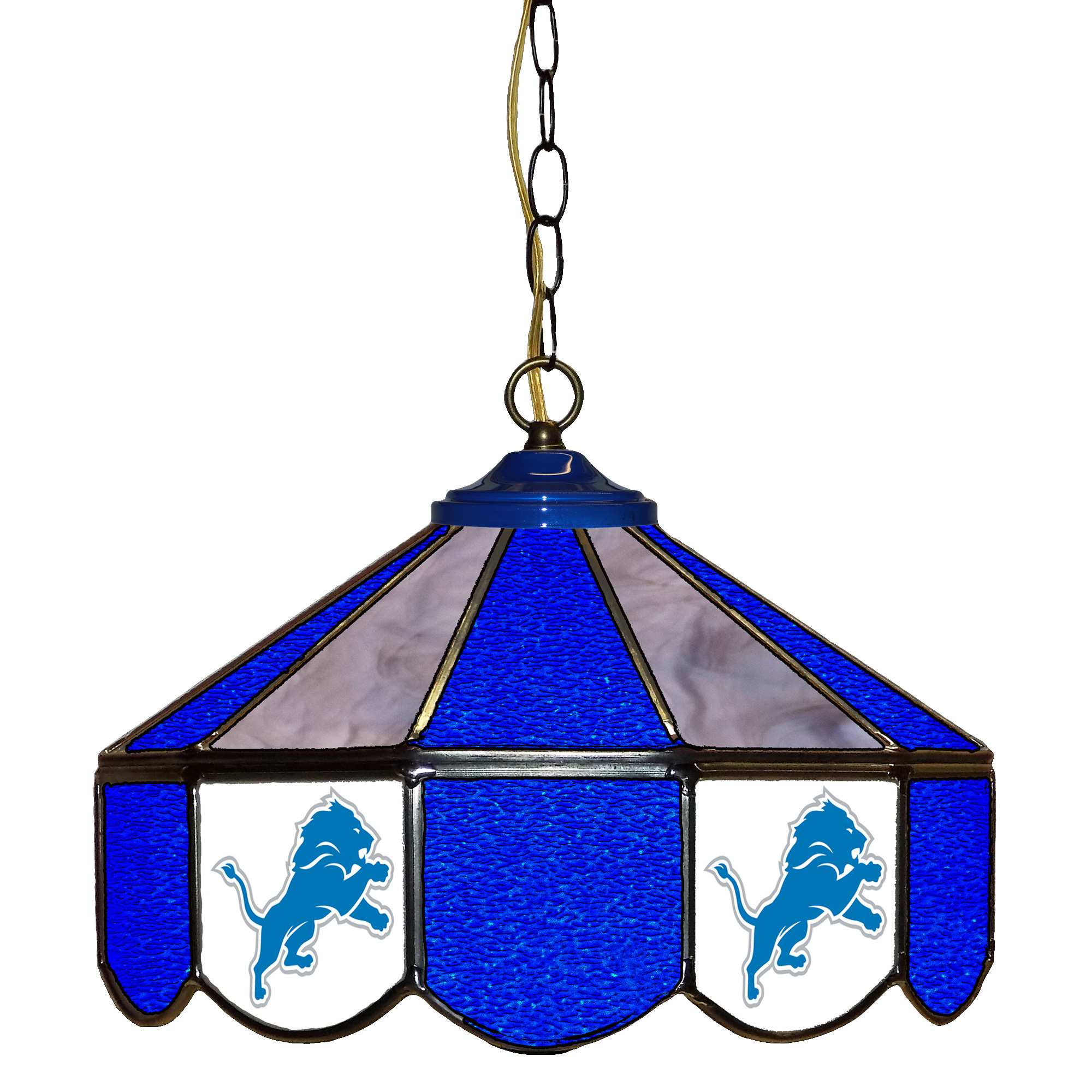 Detroit Lions 14" Team Logo Glass Pub Lamp