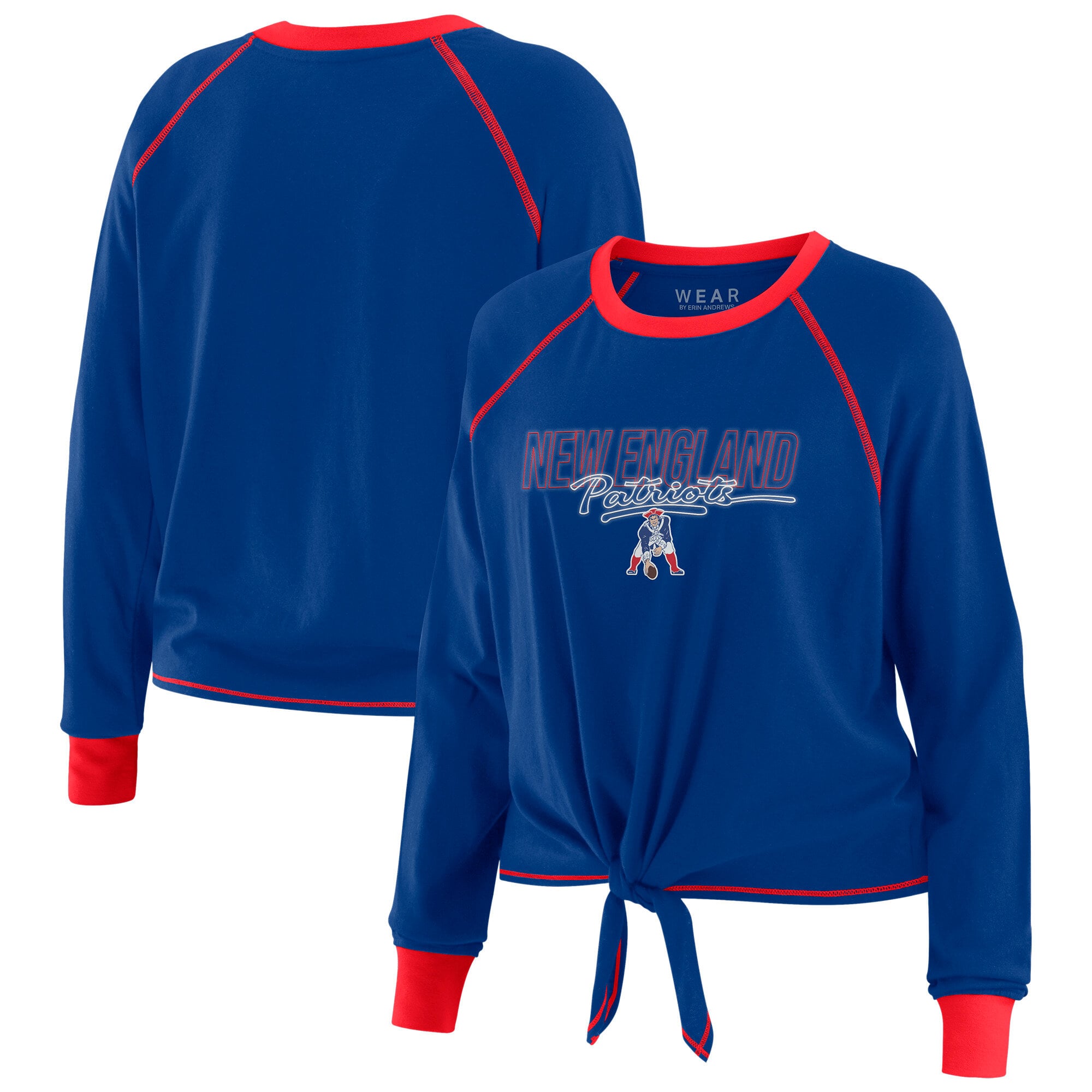Women’s WEAR by Erin Andrews Royal New England Patriots Tie-Front Long Sleeve T-Shirt Women’s WEAR by Erin Andrews Royal New England Patriots Tie-Front Long Sleeve T-Shirt