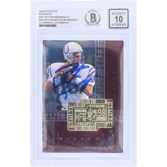 Peyton Manning Indianapolis Colts Autographed 1998 Upper Deck SPX Finite Radiance #287 #1043/3600 Beckett Fanatics Witnessed Authenticated 10 Rookie Card