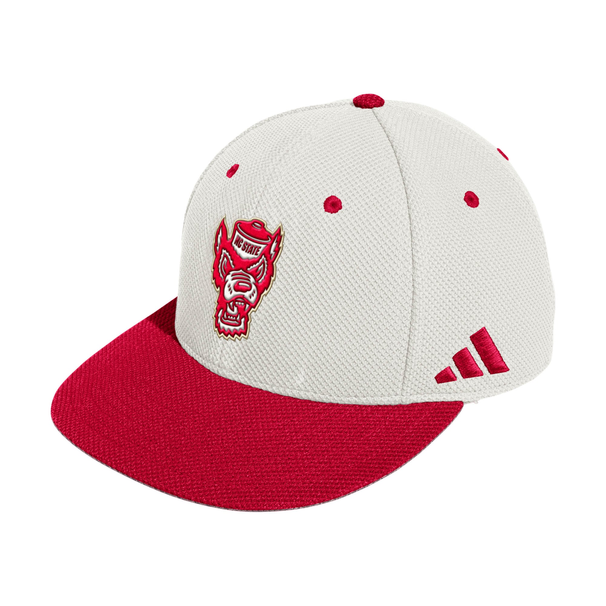 Men's adidas  Cream NC State Wolfpack On-Field Fitted Baseball Hat