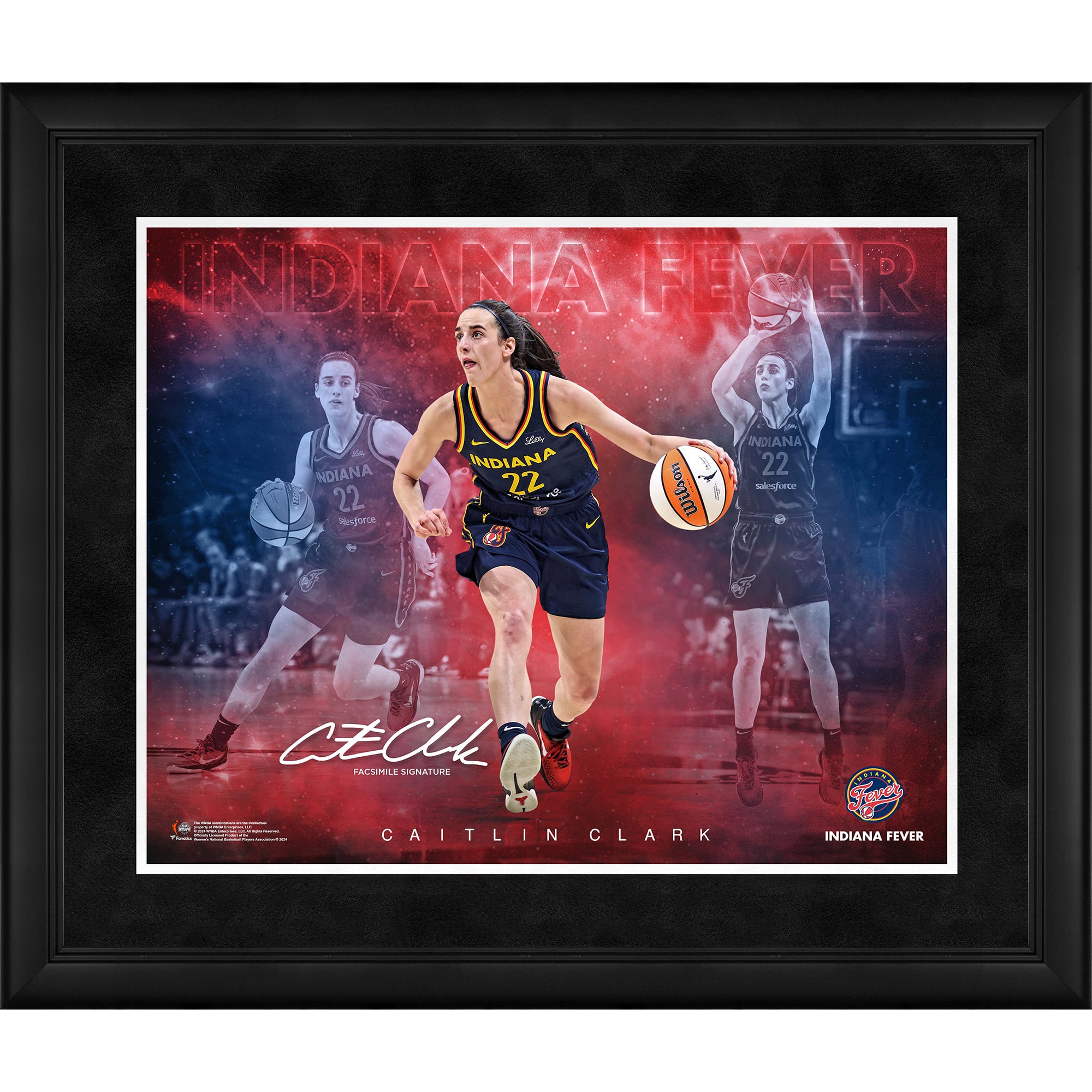 Collage de estrellas del juego de Caitlin Clark Indiana Fever enmarcado de 16" x 20" (firma facsímil)