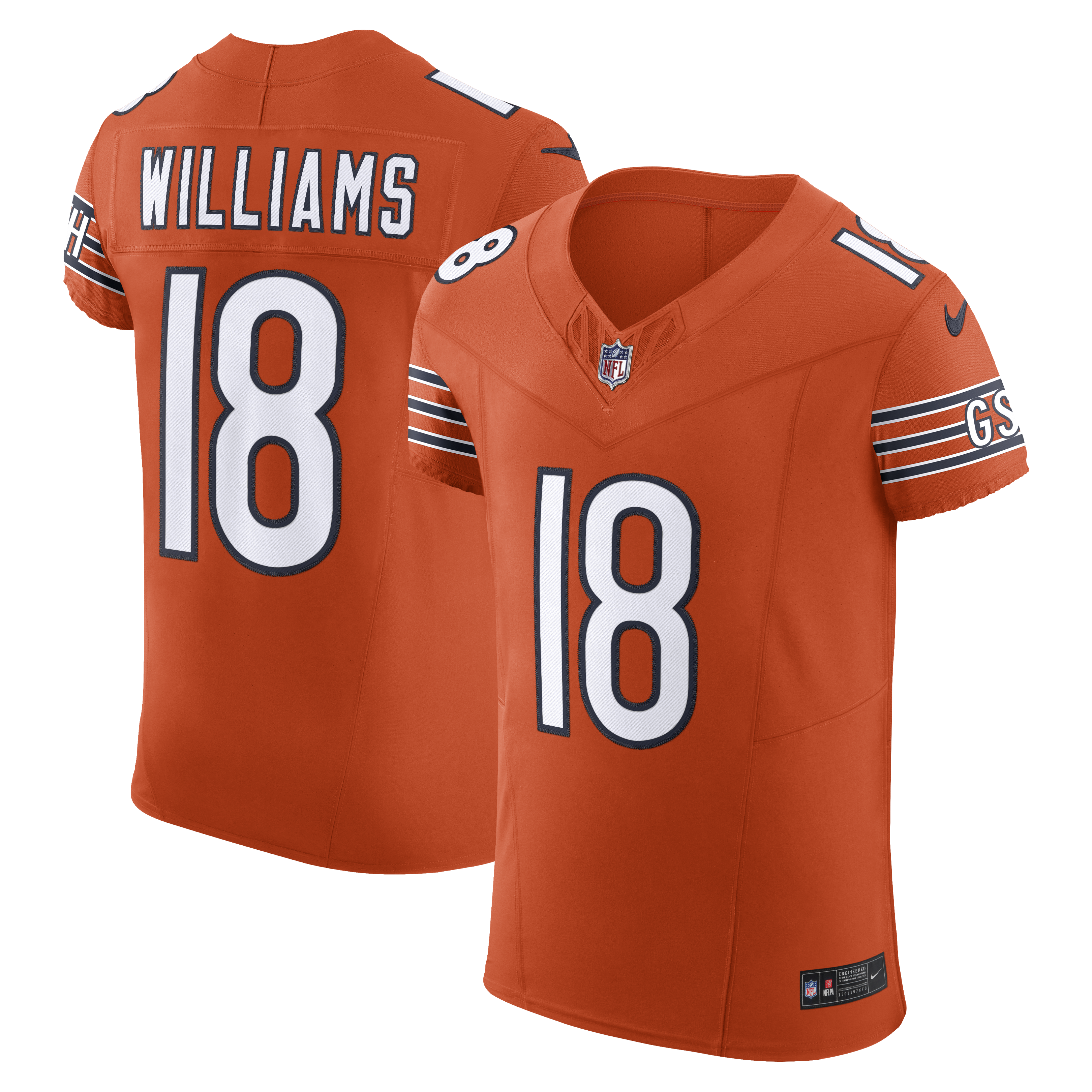 Nike Men's Caleb Williams Orange Chicago Bears Alternate Vapor F.u.s.e. Elite Jersey - Orange