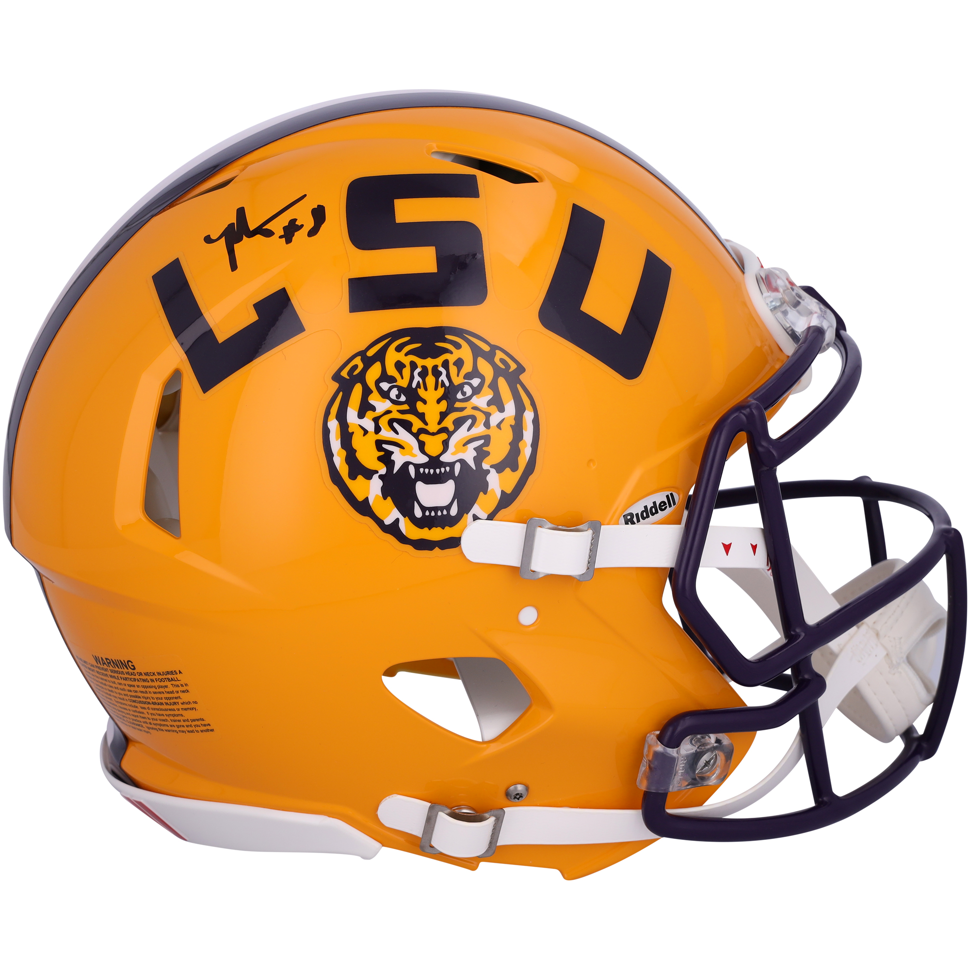 Malik Nabers LSU Tigers Autographed Riddell Speed Authentic Helmet