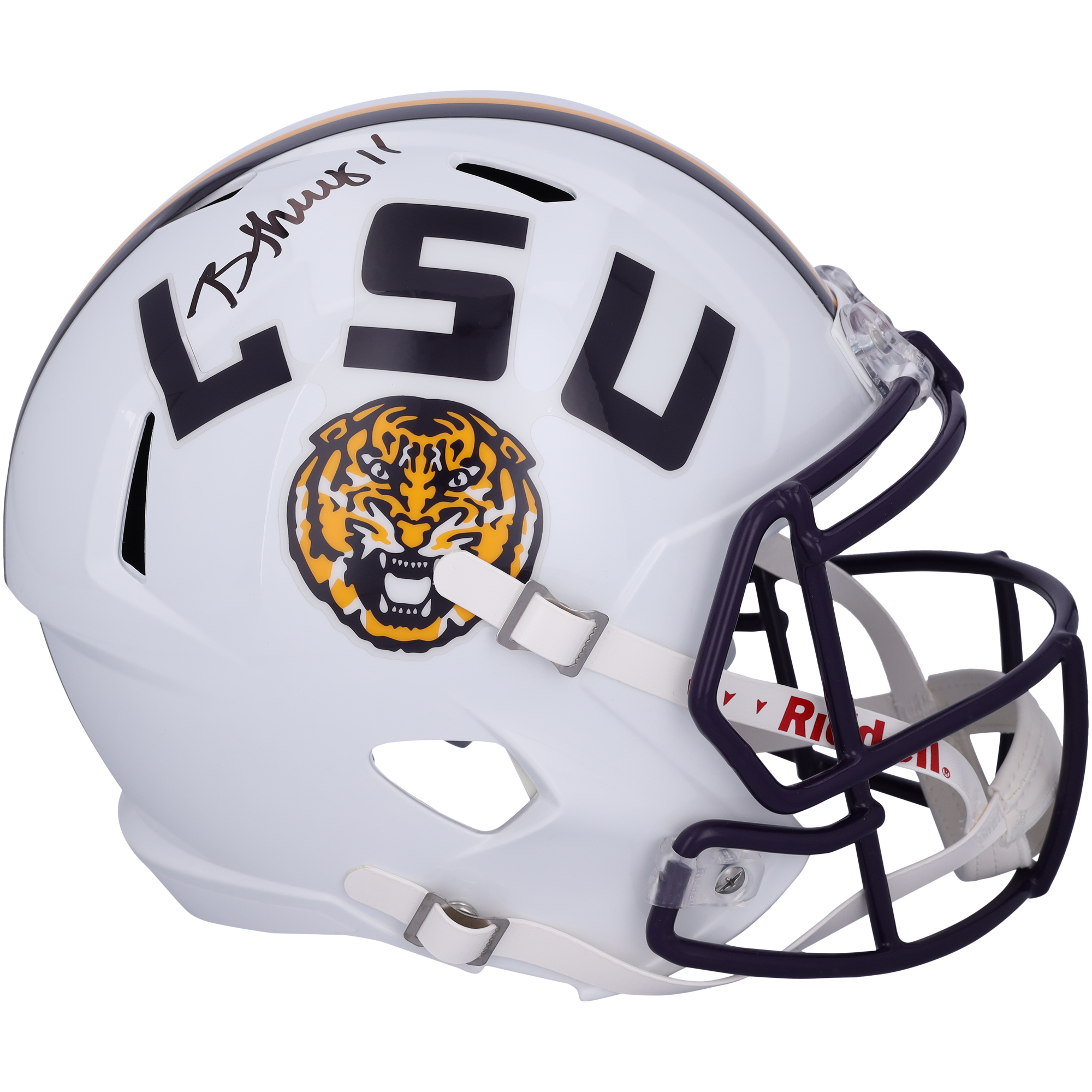 Brian Thomas Jr LSU Tigers Autographed White Riddell Speed Replica Helmet