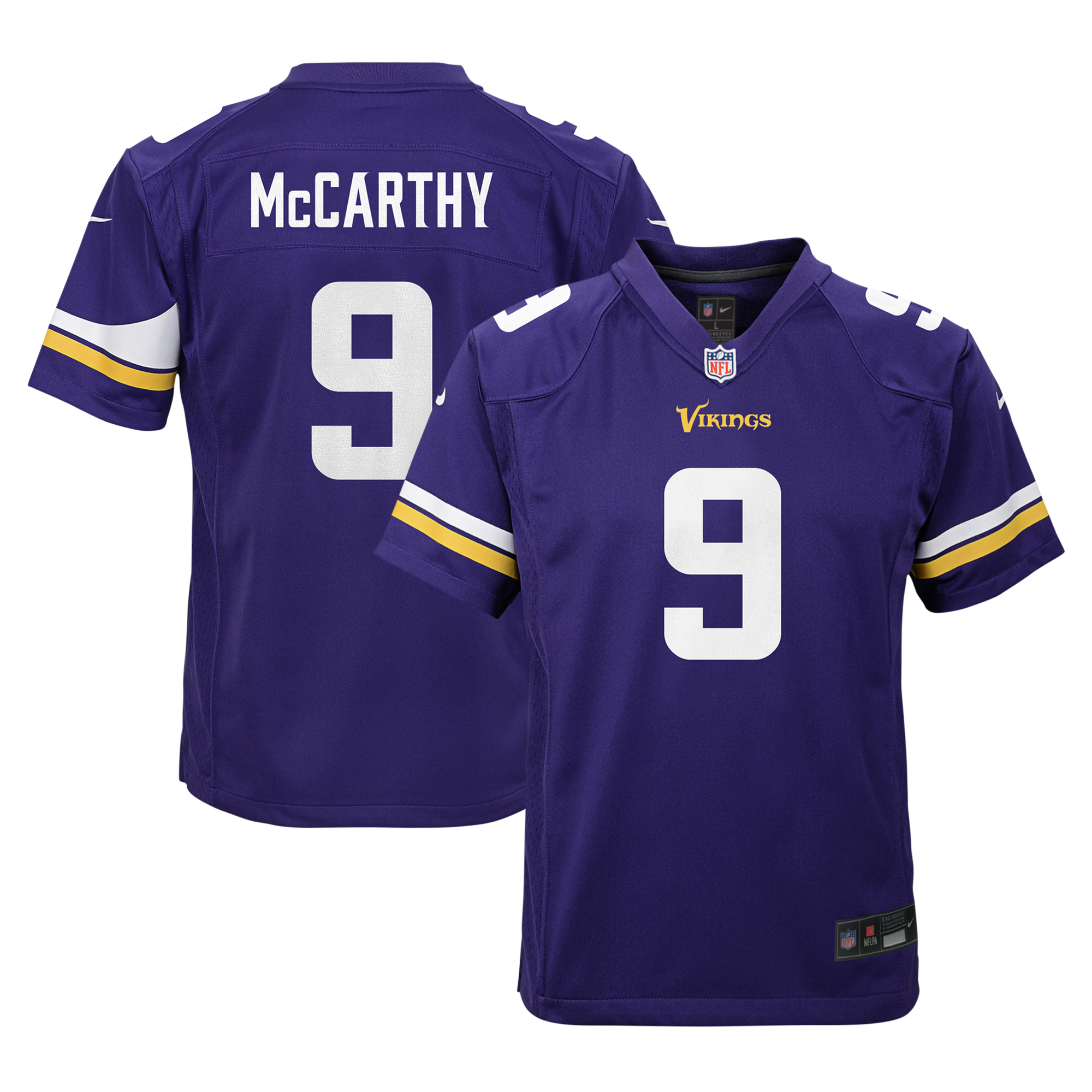 Youth Nike J.J. McCarthy Purple Minnesota Vikings Game Jersey