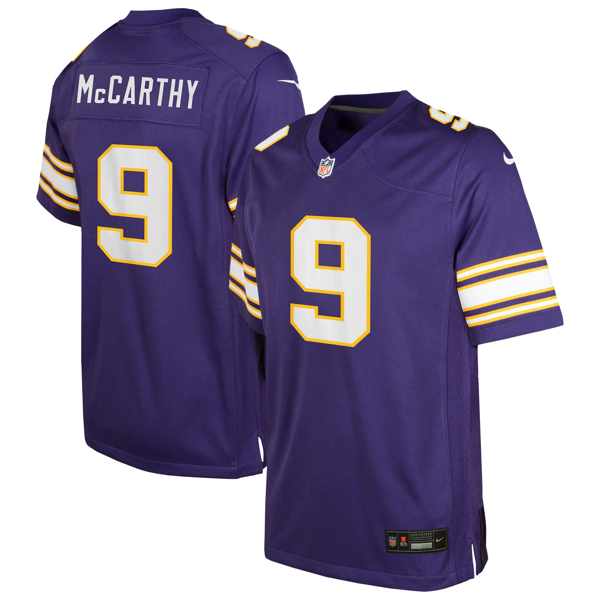 Youth Nike J.J. McCarthy Purple Minnesota Vikings Game Jersey