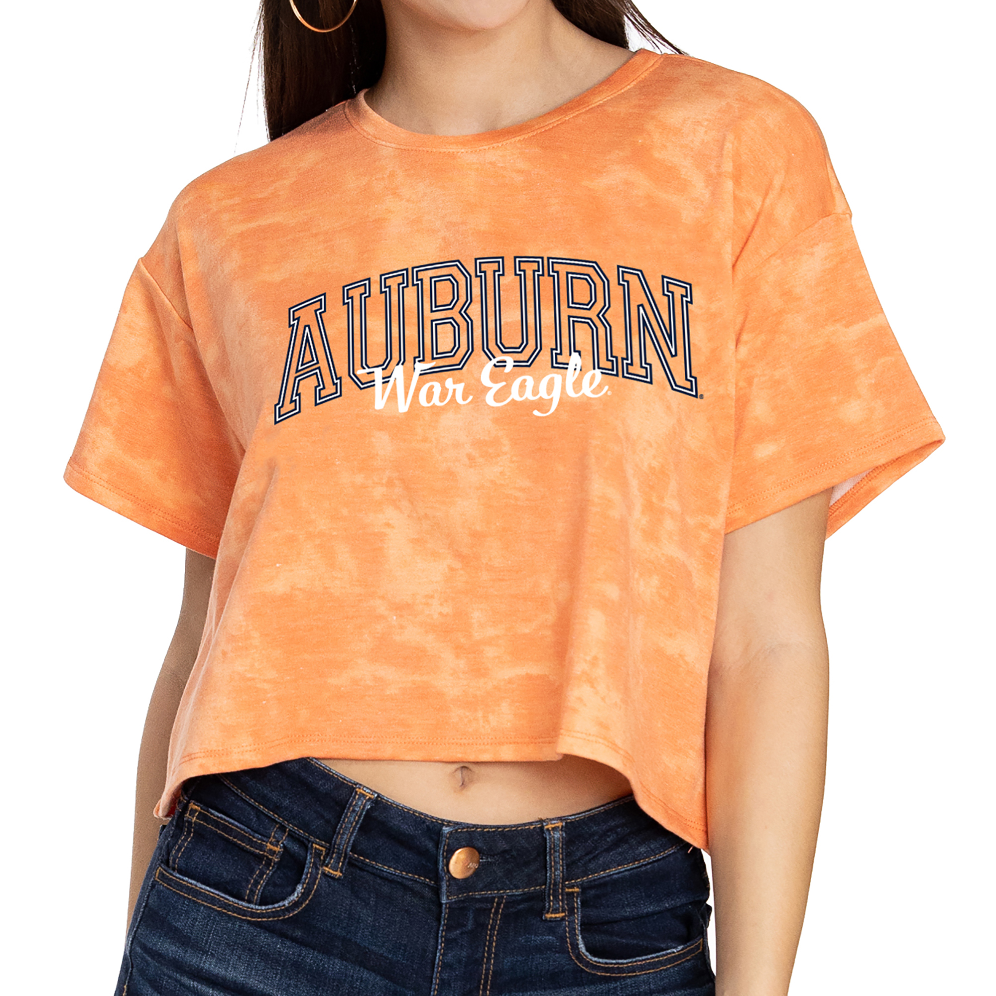 Women’s Orange Auburn Tigers Kimberly Tie-Dye Tri-Blend Cropped T-Shirt Women’s Orange Auburn Tigers Kimberly Tie-Dye Tri-Blend Cropped T-Shirt