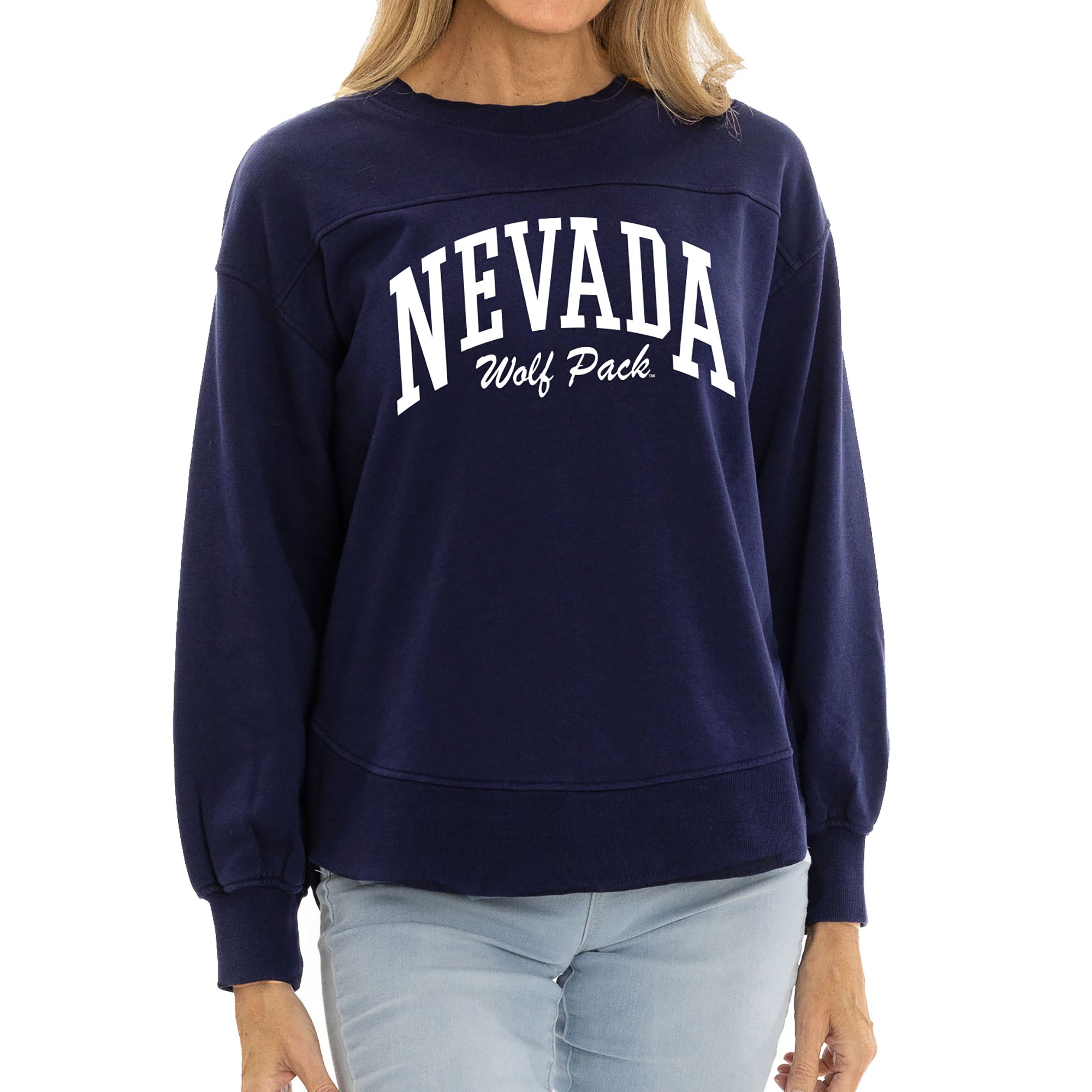 Women's  Navy Nevada Wolf Pack Yvette Pullover Sweatshirt