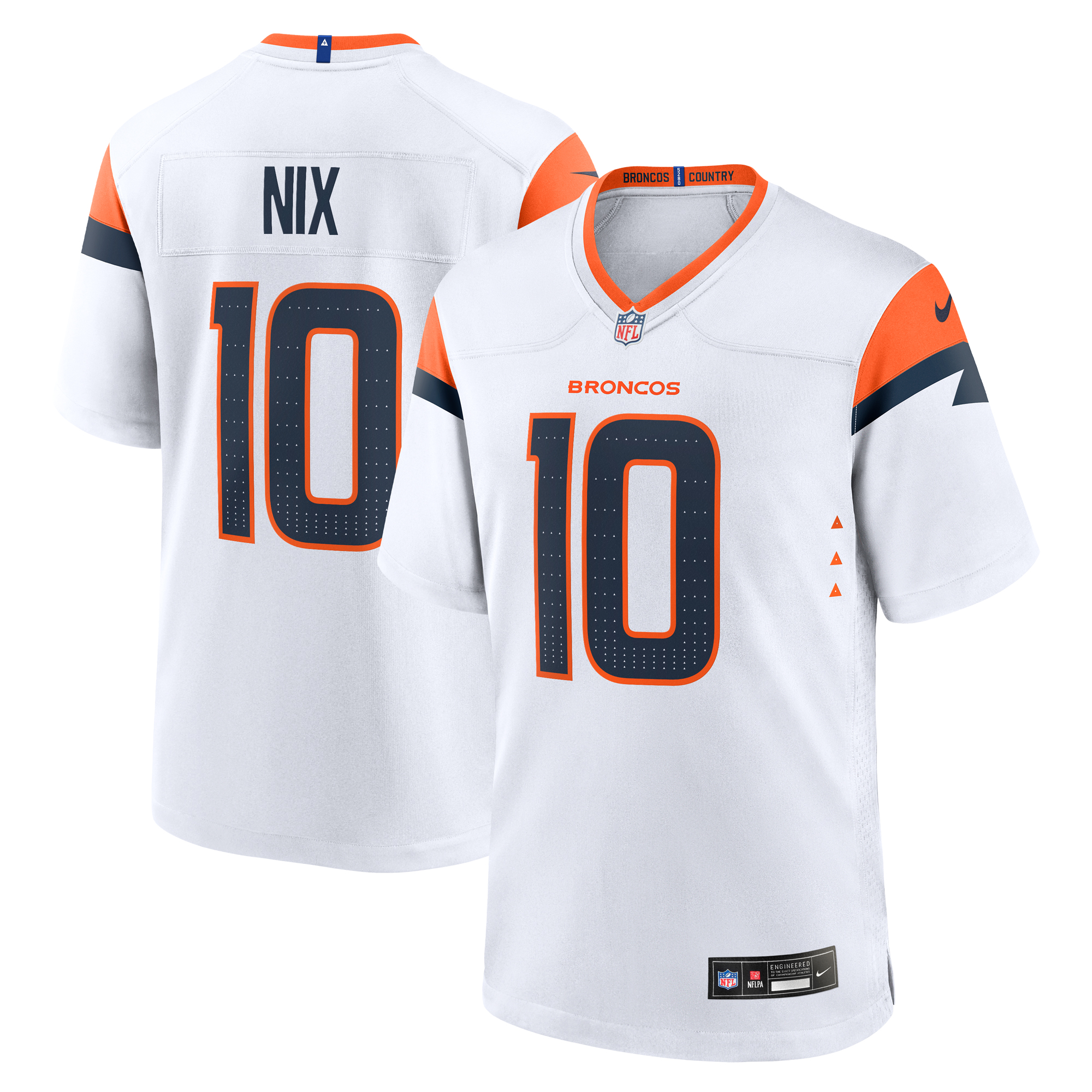 Men's Nike Bo Nix White Denver Broncos Game Jersey