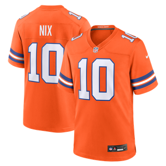 Men's Nike Bo Nix Orange Denver Broncos Mile High Collection 1977 Throwback Player Game Jersey